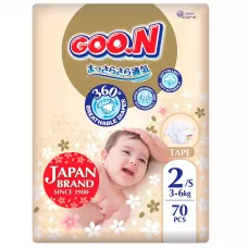 Підгузки Goo.N Premium Soft Розмір 2S, 3-6 кг 70 од (F1010101-153)