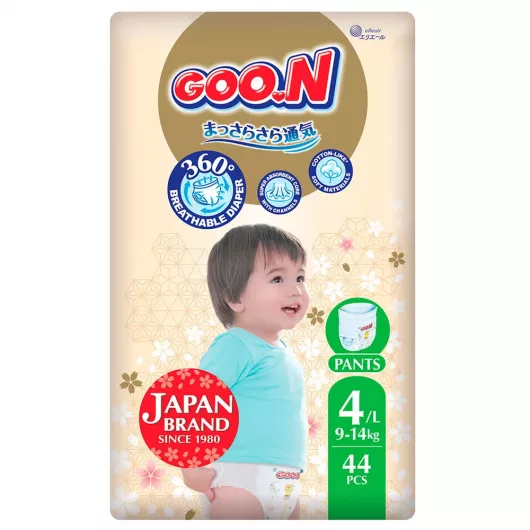 Трусики-підгузки Goo.N Premium Soft Розмір 4L, 9-14 кг 44 од (F1010101-157)