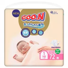 Підгузки Goo.N Premium Soft Розмір 1NB, до 5 кг 72 од (863222)