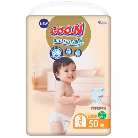 Трусики-підгузки Goo.N Premium Soft Розмір 3M, 7-12 кг 50 од (863227)