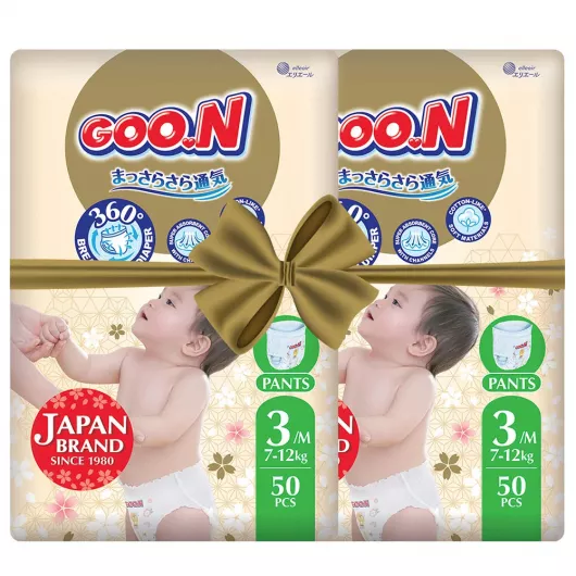 Трусики-підгузки Goo.N Premium Soft Розмір 3M, 7-12 кг 100 од (F1010101-156-2)